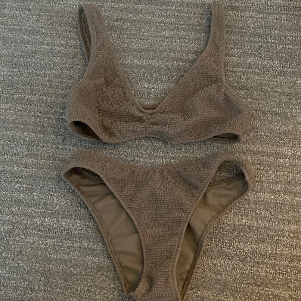 PacSun Eco Brown Elsie Scrunch - Medium Top + Small Bottom - Worn once